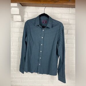 Untukit Men’s Long Sleeve Striped Palmer Flannel Blue Size Medium Cotton Casual